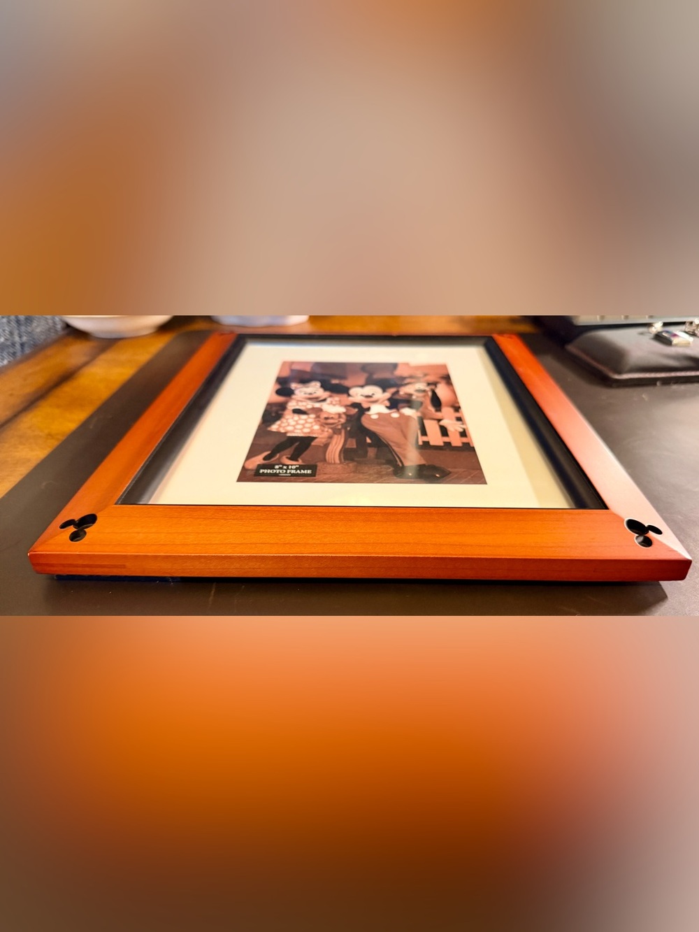 Disney Parks 8x10 Wooden Picture Frame with Mickey Ears in Corners - Picture 2 of 14
